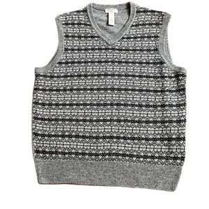 Dockers Sweater Vest, Sz. M, Gray/Black Design